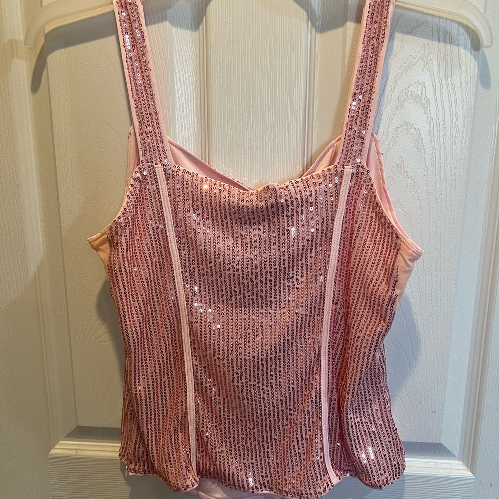Grace Karin Pink Sequin Camisole Tank - Picture 4 of 4